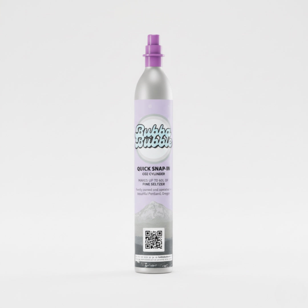 Bubba Bubble CO2 cylinder on a white background